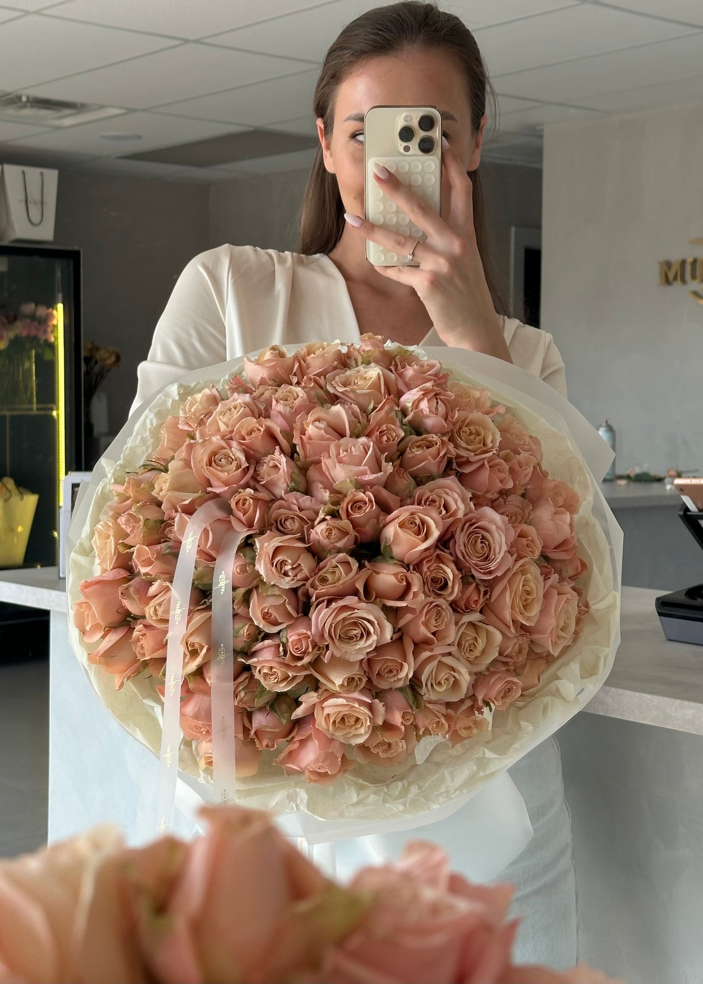Mono Bouquet of Spray Roses “Fall Feels”