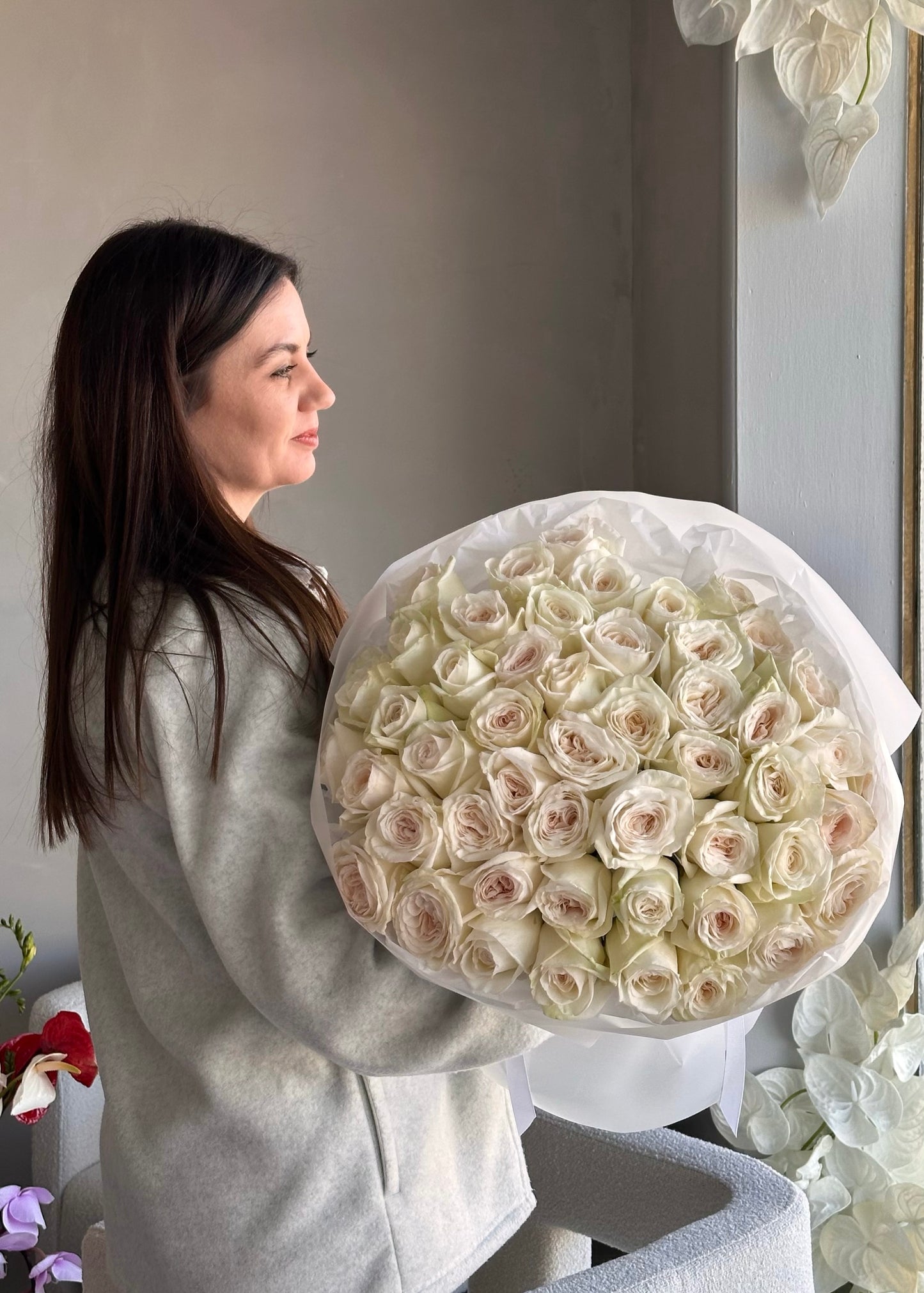 Mono-Bouquet of Perfumed Roses “Soft O’Hara”