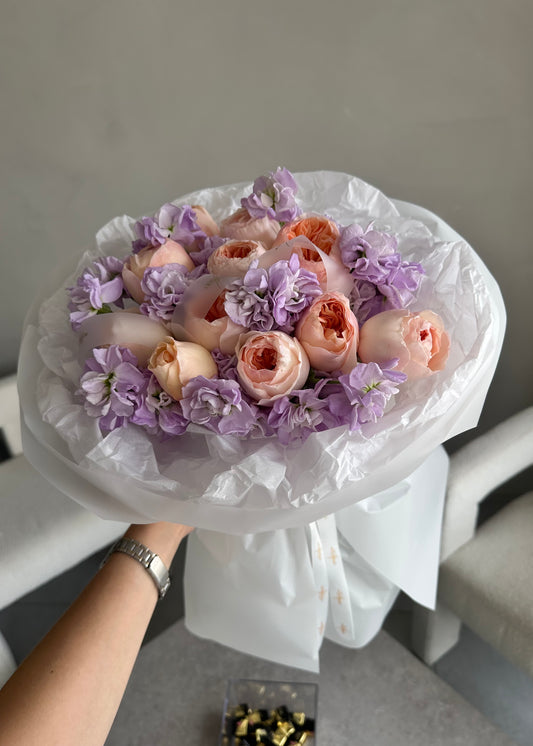 Duo Bouquet “Lavender & Apricot”