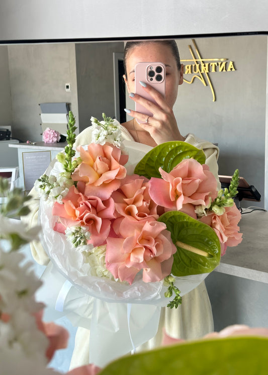 Mixed Bouquet “Peach Tea”