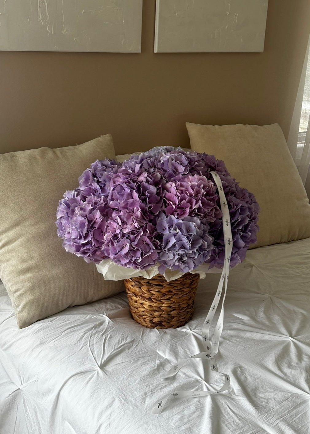 Basket of Dutch Hydrangeas