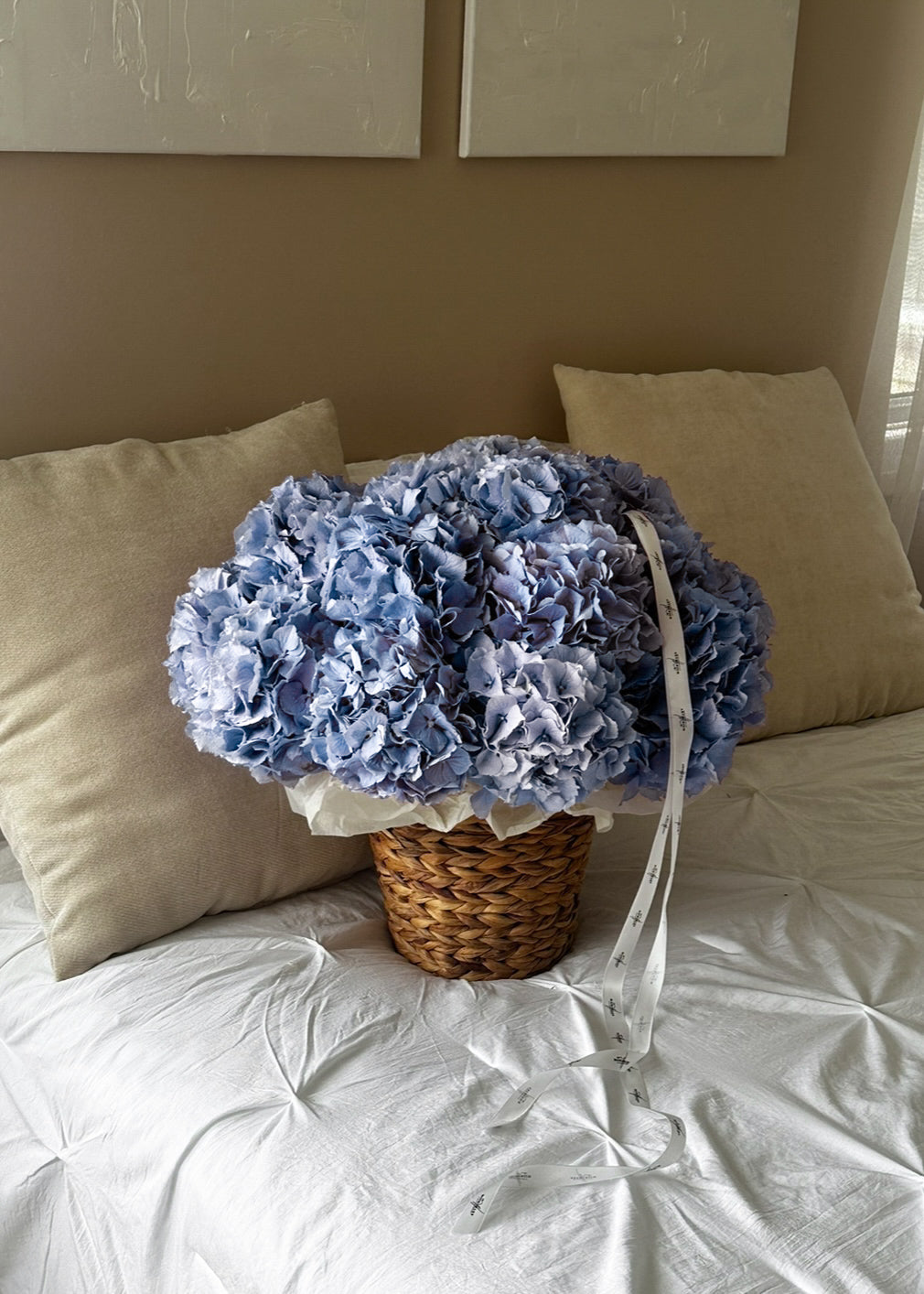 Basket of Dutch Hydrangeas