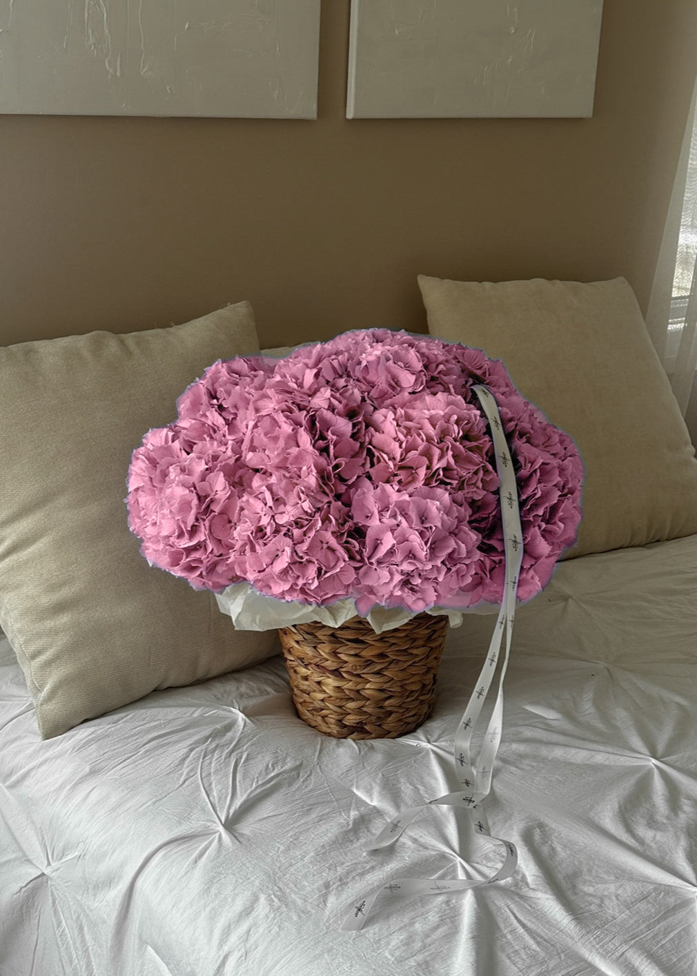 Basket of Dutch Hydrangeas