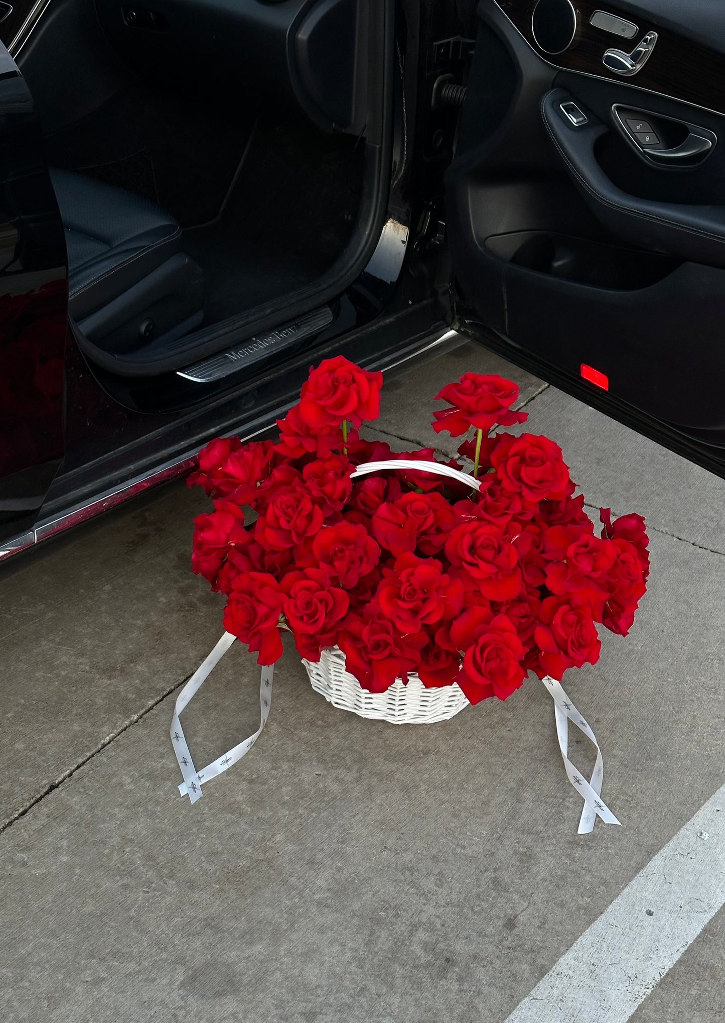 Basket of Reflexed Roses