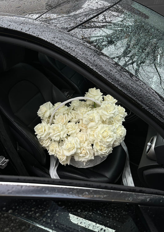 Basket of Reflexed Roses